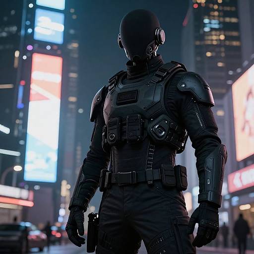Futuristic Techwear Tactical Soldier
