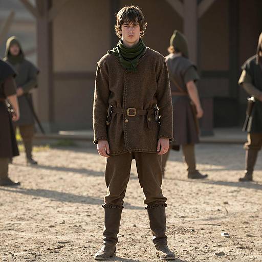 Young Man in Medieval Bent Neck Costume