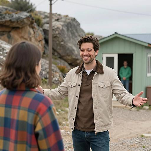 Joyful Outdoor Moment Between Friends