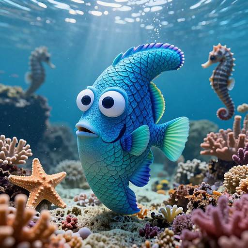 Imaginative Letter F Fish Character