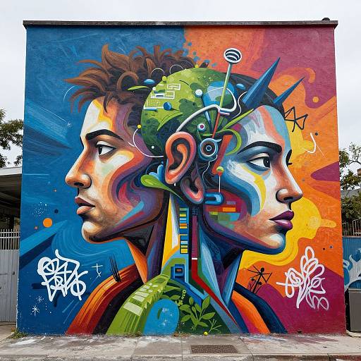 Vibrant Urban Mural of Imaginarios