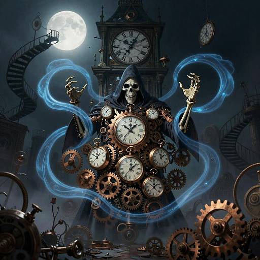 Clockwork Necromancer with Animated Pocket Watches