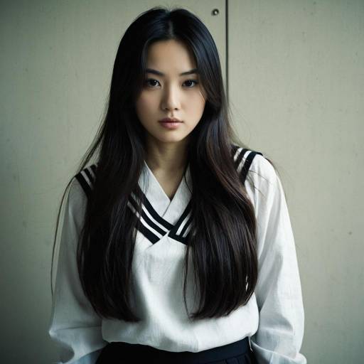 Young Woman in Korean Traditional Costume