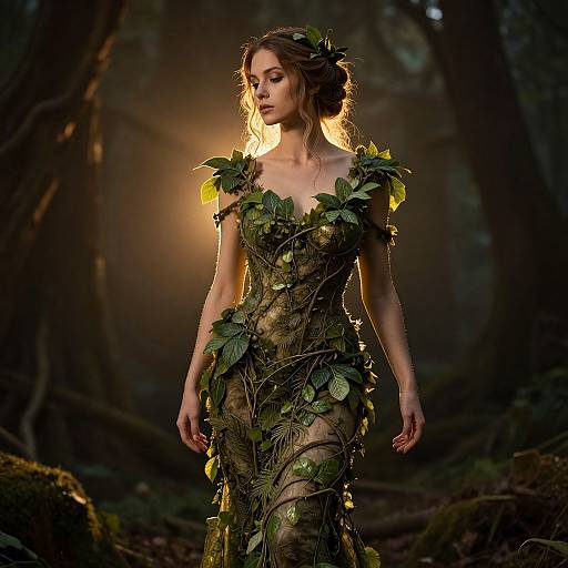 Ethereal Dryad Woman in Forest