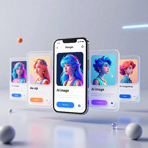 Futuristic AI Image Generator Interface