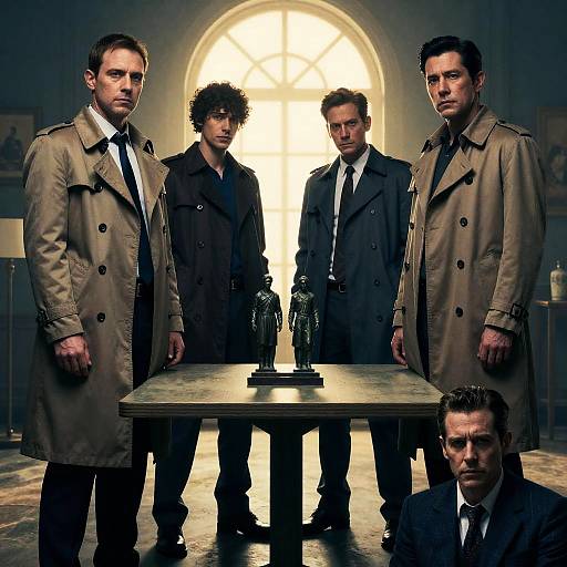 Dramatic Movie Poster with Four Men