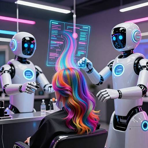 Futuristic AI Hair Color Transformation