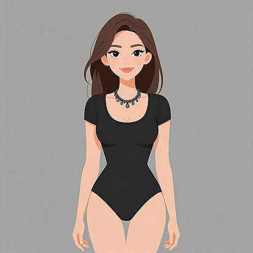 Smiling Woman in Minimalistic Bodysuit