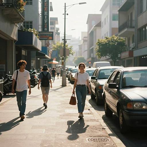 Clean Urban Street Scene at Noon