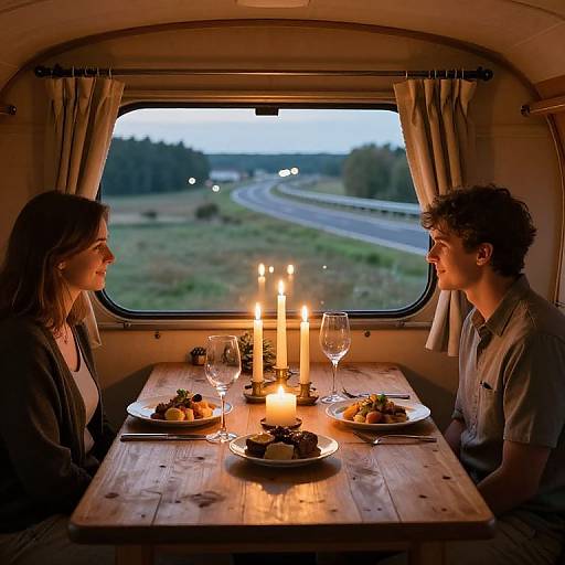 Cozy Candlelit Dinner in Gypsy Caravan