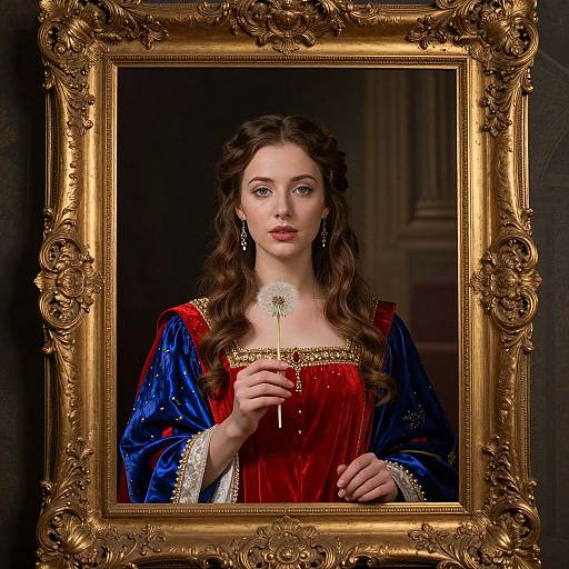 Regal Woman with Dandelion Portrait