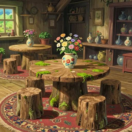 Cozy Studio Ghibli Cottage Interior
