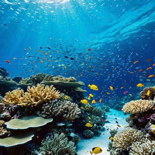 Vibrant Coral Reef with Tropical Fish