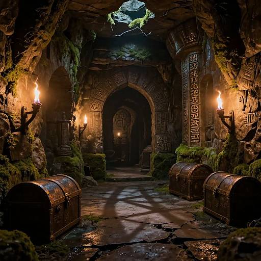 Mysterious Underground Dungeon Art