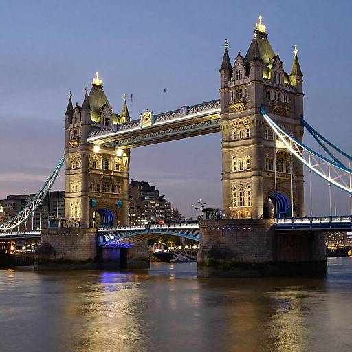 Dusk View of Tower Bridge with Reflections