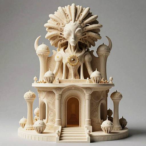 70s Afrofuturist Biomorphic Alien Shrine