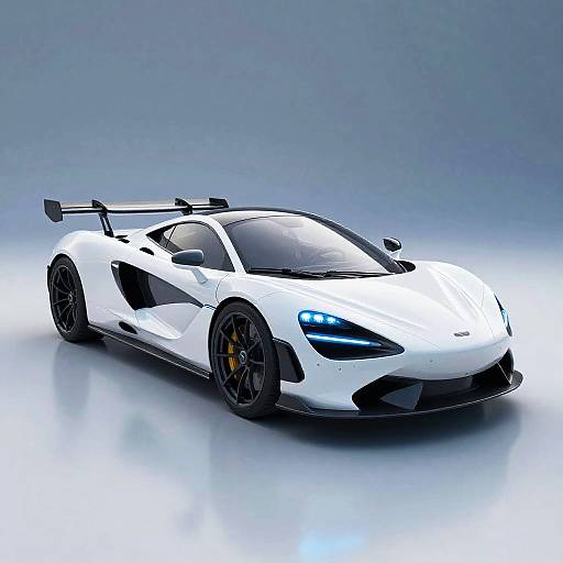 Futuristic White Sports Car Rendering
