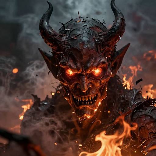 Photorealistic Fire and Smoke Demon