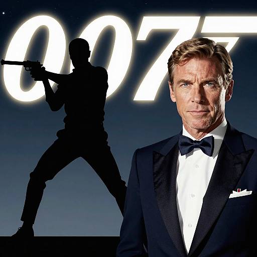 Dynamic James Bond-Themed Action Shot