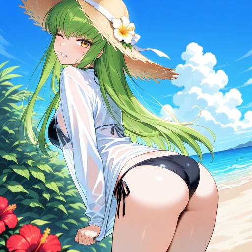 Beach Fun: A Girl in Swimsuit