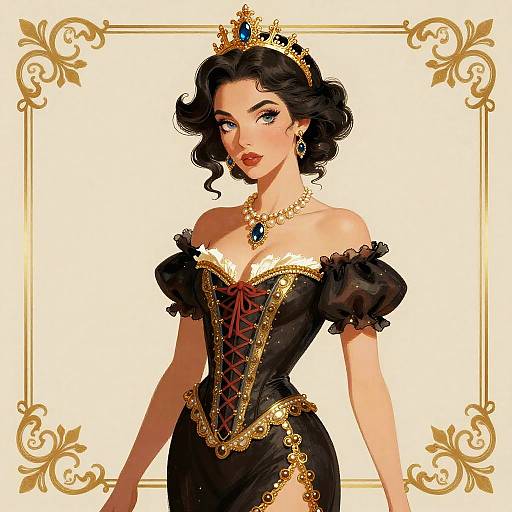 Baroque Style Woman Illustration