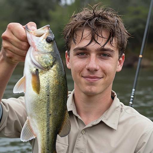 Young Fisherman with a River Catch