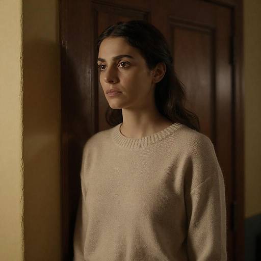 Woman in Dimly-Lit Doorway Portrait