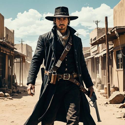 Relentless Gunslinger in Dusty Desert Town