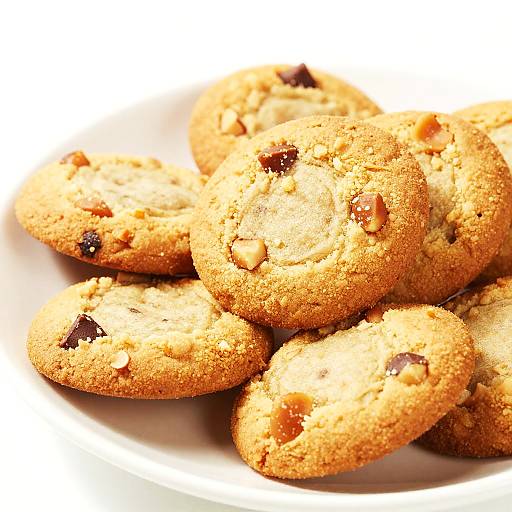 Plate of Nut and Chocolate Chip Cookies