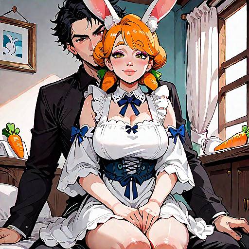 Seductive Anime Scene with Mother and Son