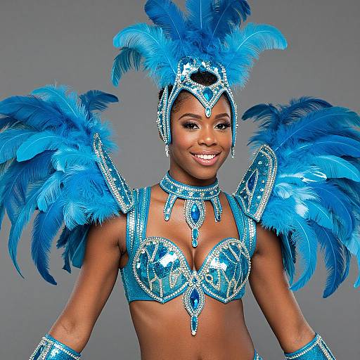 Close-Up Feathered Dance Costume