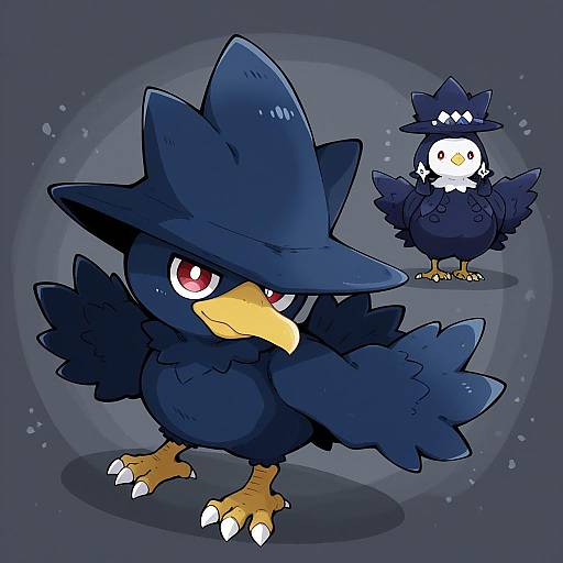 Illustration of Murkrow, pokemon in the style of Nozo (hitomiz)
