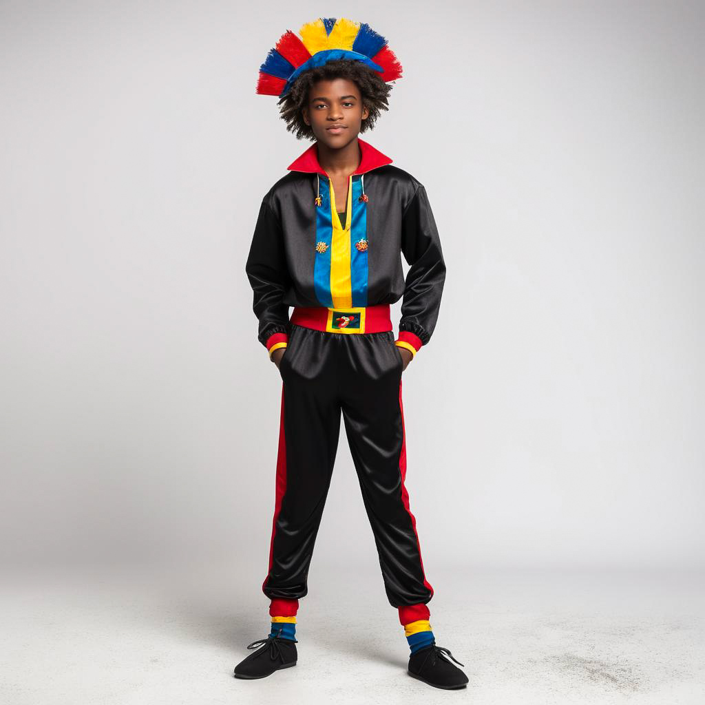 Playful Teenage Boy in Festive Costume