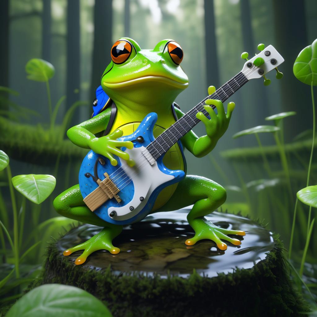 Surreal Frog Guitarist: Trail Cam Adventure