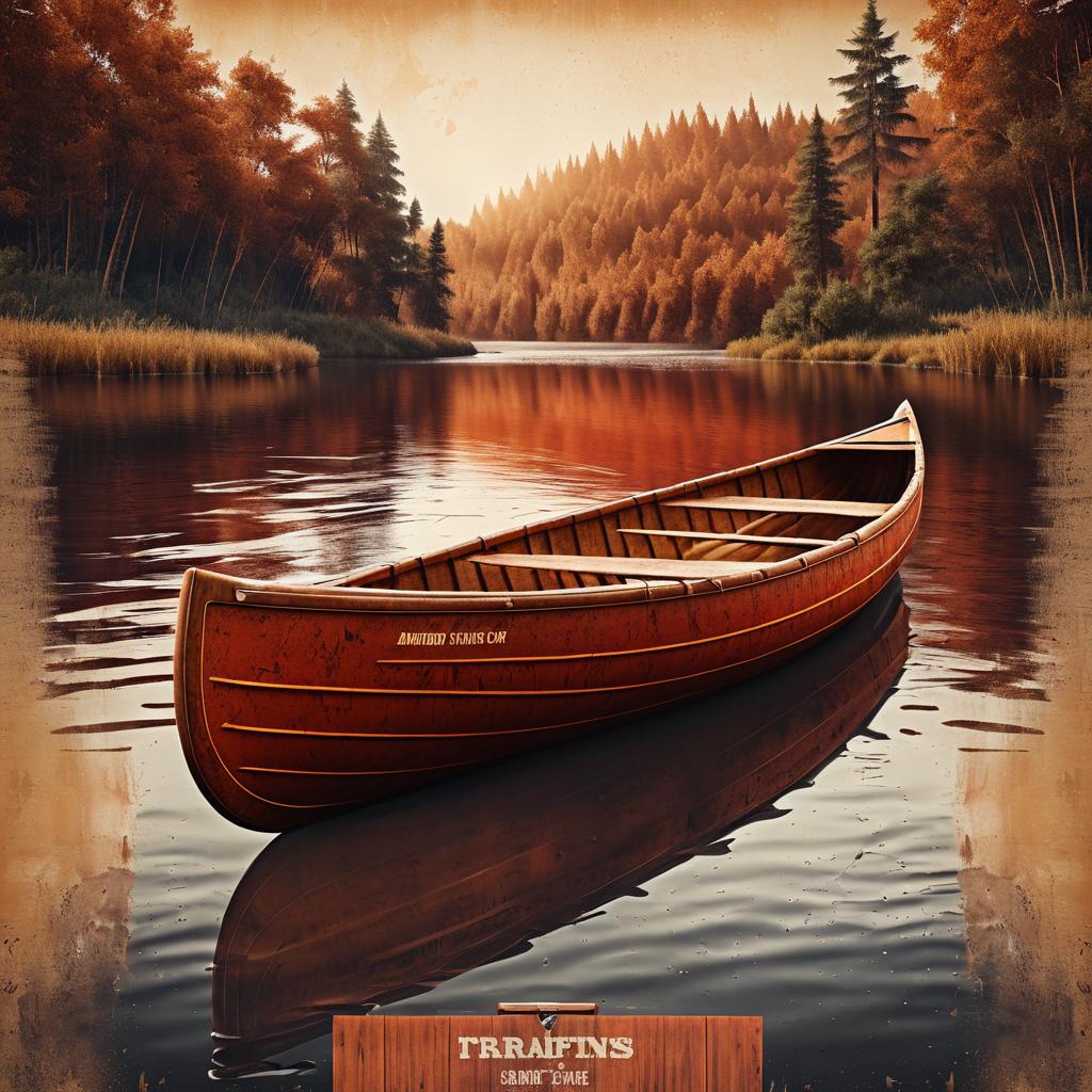 Rustic Vintage Canoe Poster Art