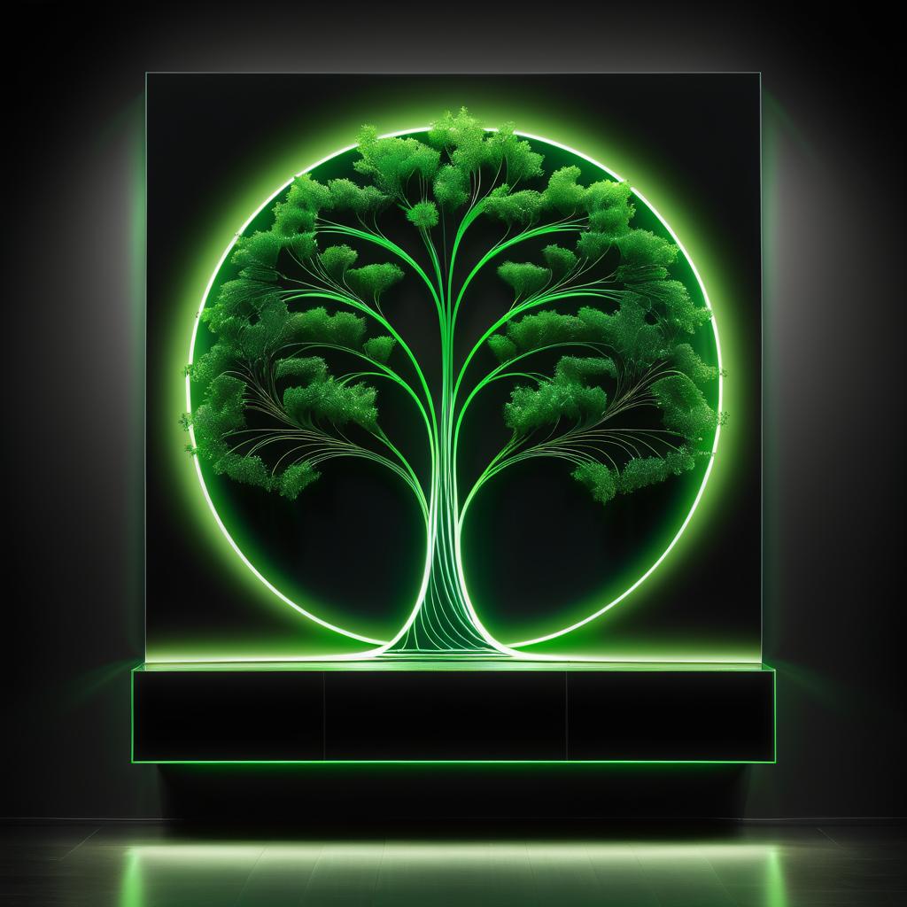 Elegant Green Tree Light Art Design