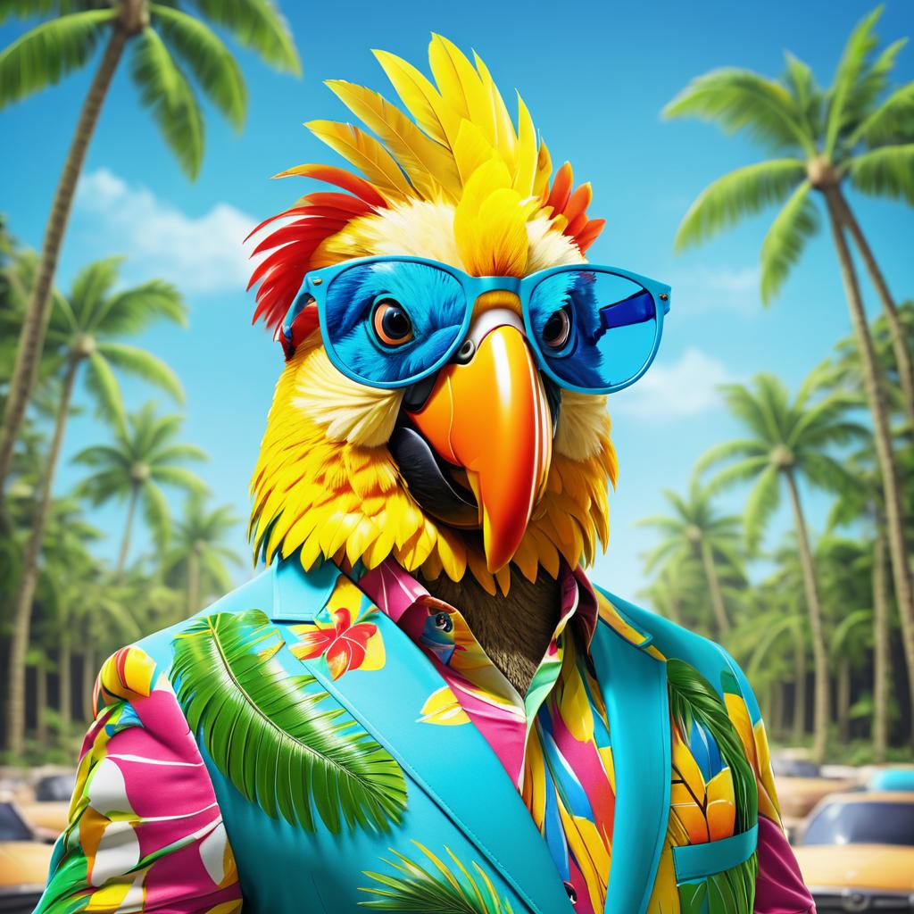 Politician Parrot in Hawaiian Flair