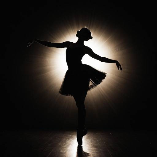 Silhouette of Ballet Dancer with Spotlight Silhouette of Ballet Dancer with Spotlight