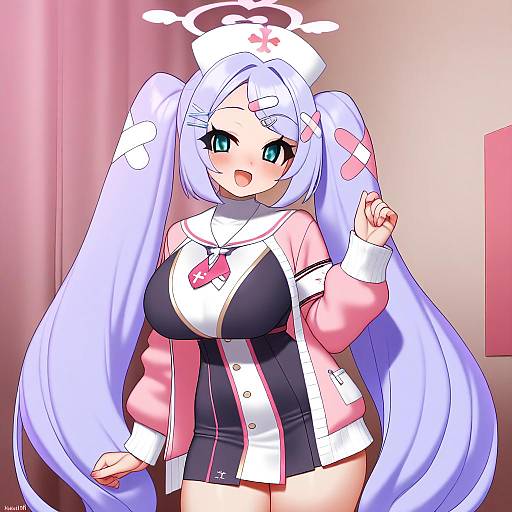 Illustration of Hanae (blue archive), blue archive in the style of Kuroonehalf