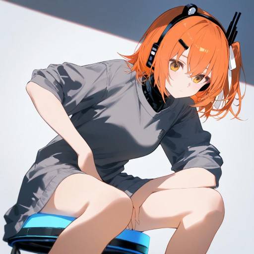 Futuristic Android Girl with Neon Glints