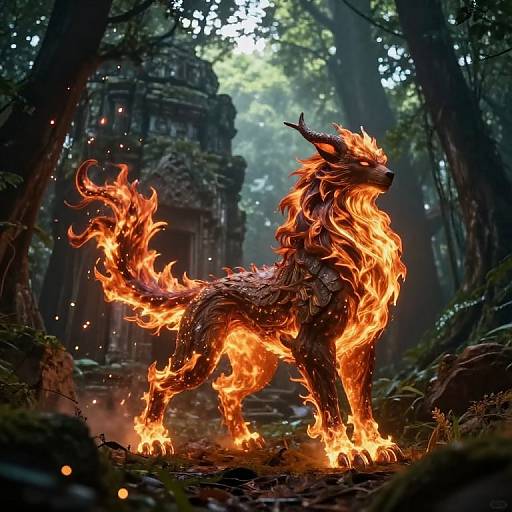 Blaziken in Mystical Forest Clearing