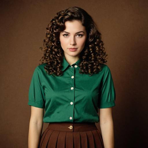 Retro Style Woman with Curly Hair