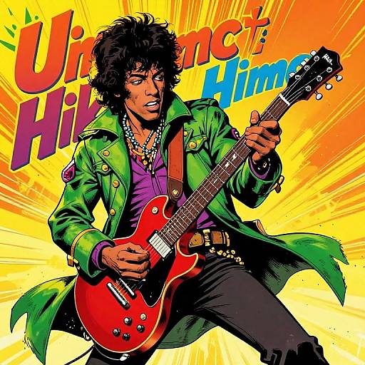 Dynamic 60's Style Jimi Hendrix Comic