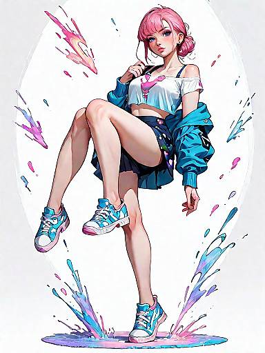 Fashionable Woman in Trendy Outfit