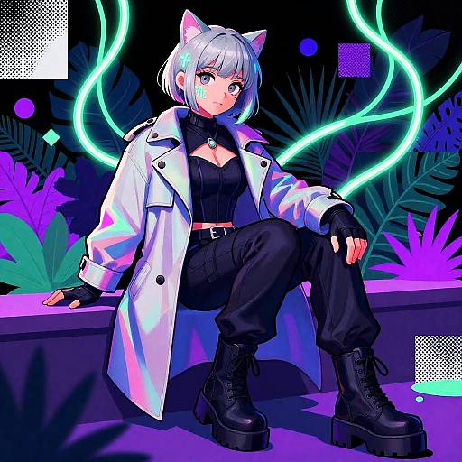 Neon Pop Sorcerer with Cat Ears