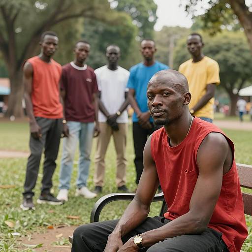 Vibrant Park Scene with Friends