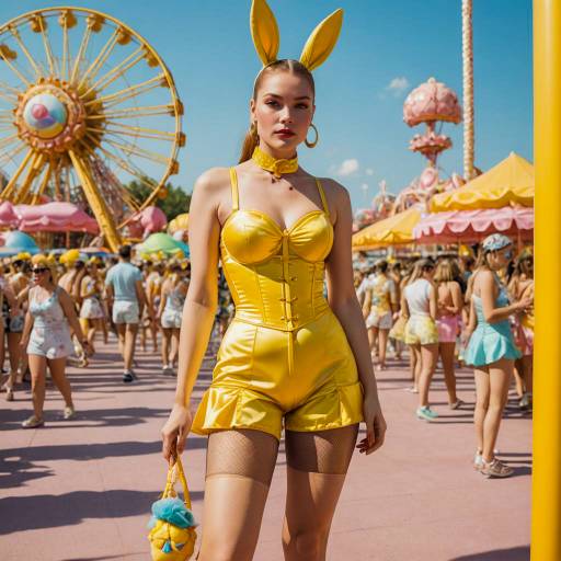 Playful Elegance: Amusement Park Bunny