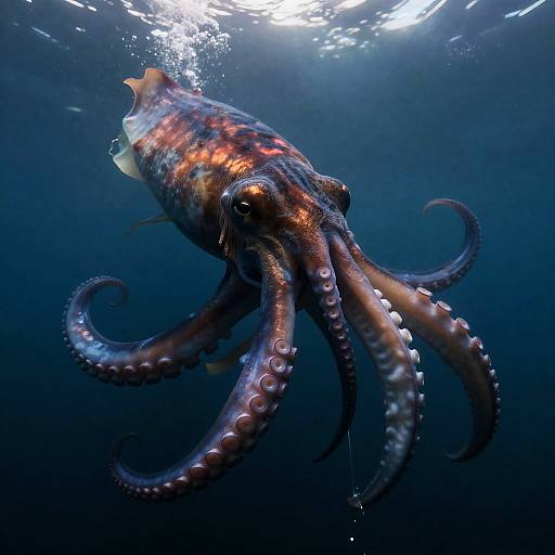 Ancient Bioluminescent Kraken Tentacle Close-Up