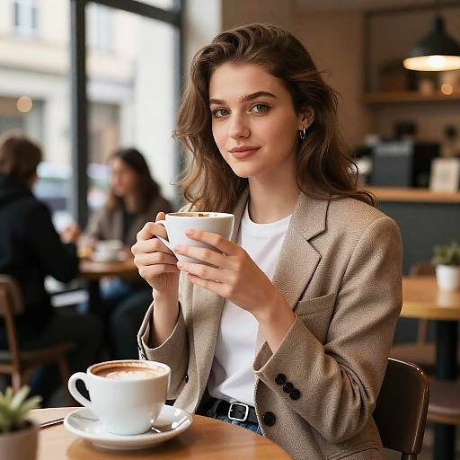 Cozy German Girl in Munich Cafe