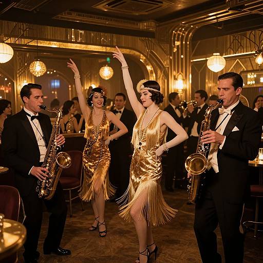 1920s Jazz Club with Flapper Dancers